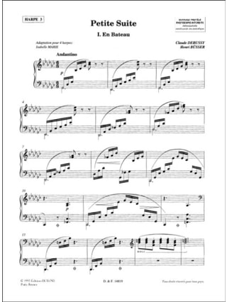Petite Suite - Adaption Pour 4 Harpes - DEBUSSY - Partition